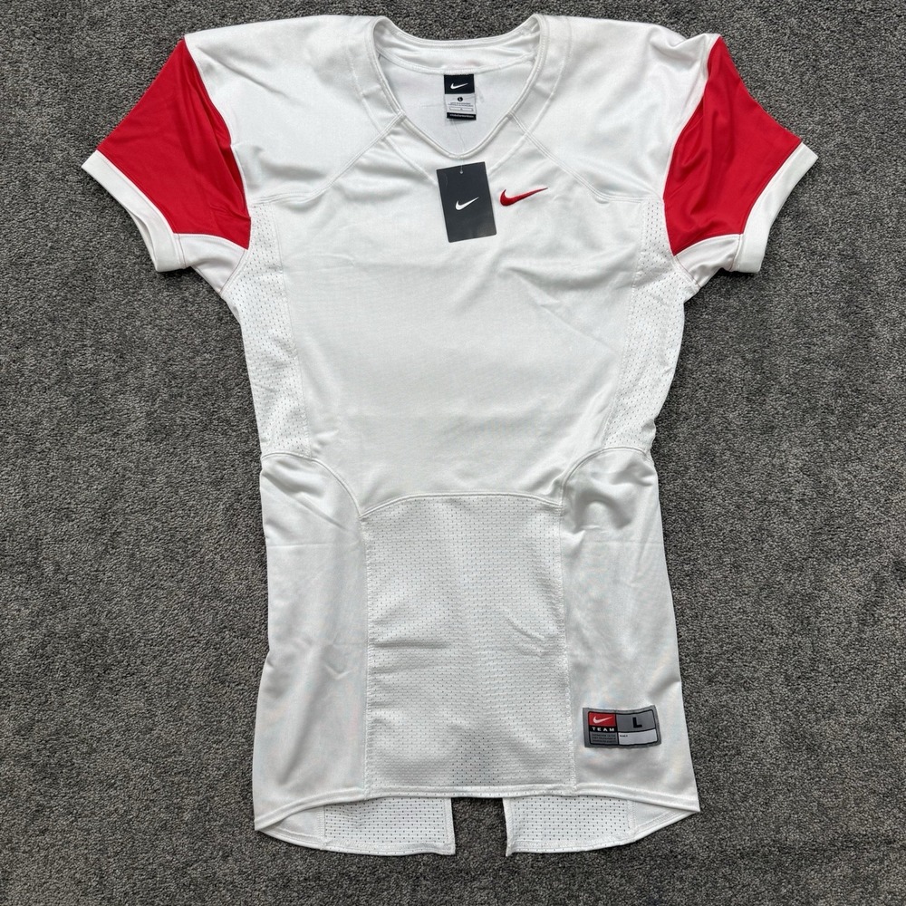 Nike Pro Combat Speed Football Jersey Mens L With Tags #473569 White Red